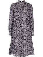 Karl Lagerfeld robe-chemise en soie à imprimé monogrammé - Noir