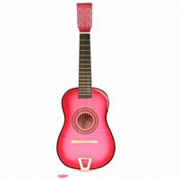 Houten kindergitaar roze