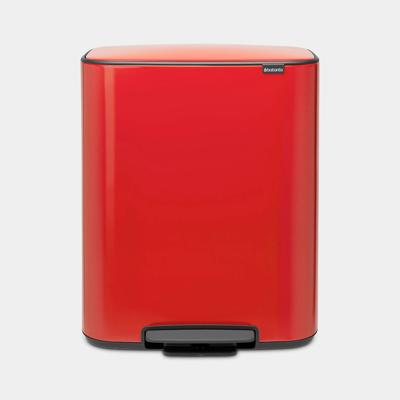 Brabantia Bo Pedaalemmer 2 X 30 Liter Met 2 Kunststof Binnenemmer - Passion Red Brabantia Bo Pedaalemmer 2 X 30 Liter Met 2 Kunststof Binnenemmer - Passion Red