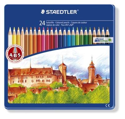 Staedtler - Noris Club - Kleurpotloden in Tinnen Doos, 24 stuks (145CM24)