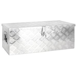 Opbergbox 80x39x30 cm aluminium zilverkleurig