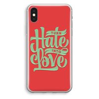 Turn hate into love: iPhone X Transparant Hoesje - thumbnail