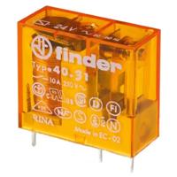 Finder Serie 40 Mini-relais, netwerk, 10 A, 110 V, wasbaar