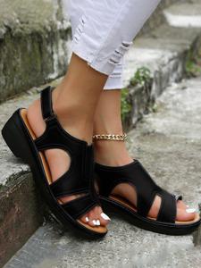 Synthetic Leather Casual Summer Slide Sandals