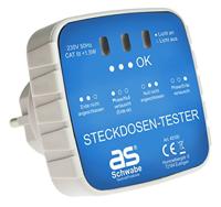 as - Schwabe 45100 Connector Teststekker met Indicatielampje, 230 V, Wit/Blauw