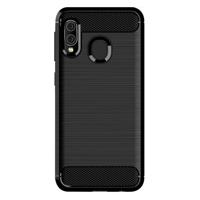 Shop4 - Samsung Galaxy A20e Hoesje - Zachte Back Case Brushed Carbon Zwart