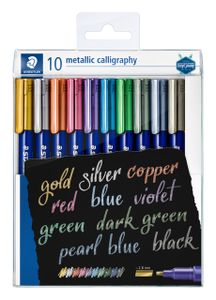 Kalligrafiepen Staedtler metallic etui ÃƒÆ' 10 kleuren