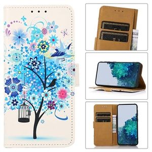 Glam Series Xiaomi Redmi Note 8 2021 Wallet Case - Bloeiende Boom / Blauw