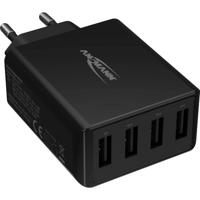 ANSMANN Caricatore USB a 4 porte da 30 W, con controllo intelligente di ricarica per smartphone, tablet, GoPro, e-book, ecc.