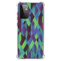 Samsung Galaxy A72 4G/5G Shockproof Case Abstract Green Blue