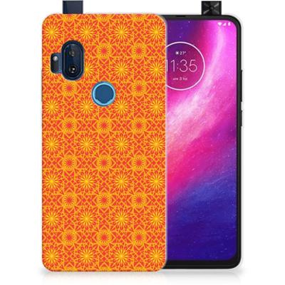 Motorola One Hyper TPU bumper Batik Oranje