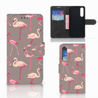 Huawei P30 Telefoonhoesje met Pasjes Flamingo - thumbnail