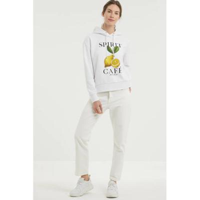 Scotch & Soda hoodie met printopdruk wit