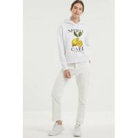 Scotch & Soda hoodie met printopdruk wit