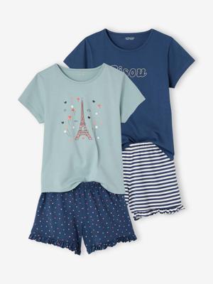 Set van 2 pyjamabroeken BASICS voor meisjes marineblauw Set van 2 pyjamabroeken BASICS voor meisjes marineblauw