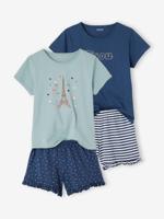Set van 2 pyjamabroeken BASICS voor meisjes marineblauw