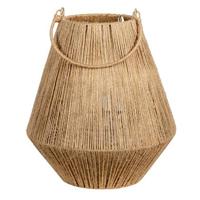 Clayre & Eef Windlicht Ø 26x31 cm Bruin Jute Rond Kaarsenhouder