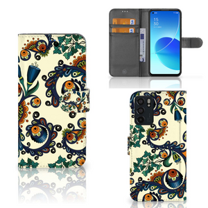 Wallet Case OPPO Reno6 5G Barok Flower