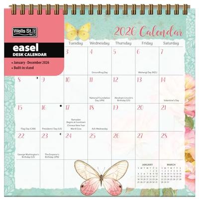 Butterflies 2026 Easel Desk Calendar