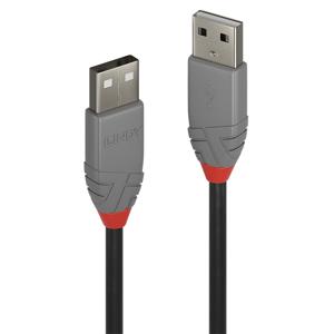 LINDY USB-kabel USB 2.0 USB-A stekker, USB-A stekker 2.00 m Zwart, Grijs 36693