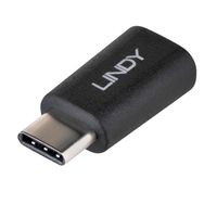 Lindy USB-C/Micro-B USB-C Micro-B Zwart - thumbnail