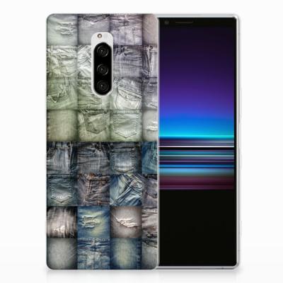 Silicone Back Cover Sony Xperia 1 Spijkerbroeken Silicone Back Cover Sony Xperia 1 Spijkerbroeken