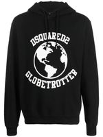 DSQUARED2 hoodie Globetrotter à logo imprimé - Noir