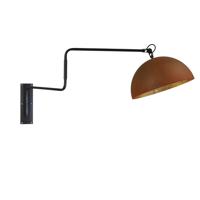 Masterlight Stoere roestbruine wandleeslamp Industria 125cm roestbruin met oudgoud 3198-25-08 - thumbnail