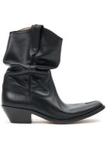 Maison Margiela bottes d'inspiration western Tabi 55 mm en cuir - Noir