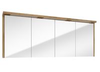 Fontana Grado spiegelkast met verlichting 157cm 4 deuren warm eiken