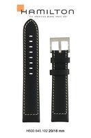 Horlogeband Hamilton H690645102 Leder Zwart 20mm - thumbnail