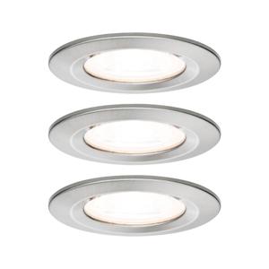 Paulmann Inbouwlamp voor badkamer Set van 3 stuks 19.5 W IJzer (geborsteld)