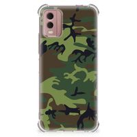 Nokia C32 Doorzichtige Silicone Hoesje Army Dark