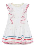 Stella McCartney Kids robe volantée à imprimé cœur - Blanc