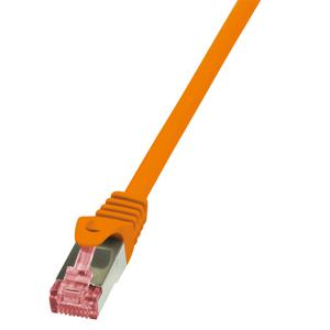 LogiLink CQ2098S RJ45 Netwerkkabel, patchkabel CAT 6 S/FTP 10.00 m Oranje Vlambestendig, Snagless 1 stuk(s)