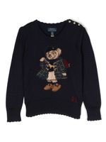 Ralph Lauren Kids sweat en coton à motif intarsia - Bleu - thumbnail