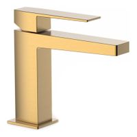 Wastafelkraan Tres Slim | Opbouw | Mengkraan | Standaard model | 1-hendel | Vierkant | 24k Goud mat