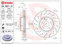 Remschijf BREMBO, Remschijftype: Geperforeerd / Geventileerd, u.a. für Mercedes-Benz - thumbnail