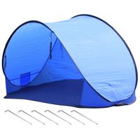 Beachshelter pop-up windscherm blauw 200 x 100 cm incl. haringen - thumbnail