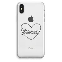 Friends heart black: iPhone XS Max Transparant Hoesje - thumbnail