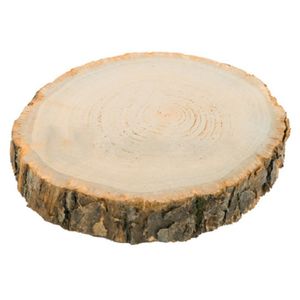 Chaks Decoratie boomschijf met schors - hout - D26 x H4 cm - rond   -