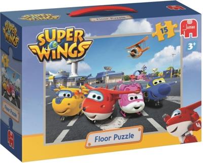 Jumbo vloerpuzzel Super Wings junior 50 cm 15 delig Jumbo vloerpuzzel Super Wings junior 50 cm 15 delig