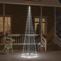 VidaXL Vlaggenmast kerstboom 310 LED&apos;s koudwit 300 cm