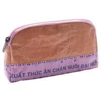 Toilettasje van gerecycled materiaal, groen/roze