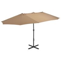 Parasol met aluminium paal 460x270 cm taupe