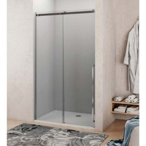 Nisdeur Lacus La Maddalena 170x210 cm Schuifdeur 8mm Helder Glas RVS