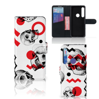 Telefoonhoesje met Naam Motorola Moto G8 Plus Skull Red