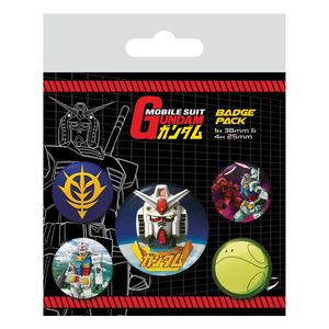 Mobile Suit Gundam Pin-Back Buttons 5-Pack Intergalactic