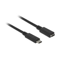 Delock USB-kabel USB 3.2 Gen1 (USB 3.0 / USB 3.1 Gen1) USB-C stekker, USB-C bus 1.00 m Zwart 85533 - thumbnail