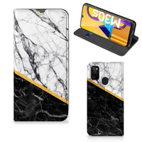 Samsung Galaxy M30s | M21 Standcase Marmer Wit Zwart - Origineel Cadeau Man - thumbnail